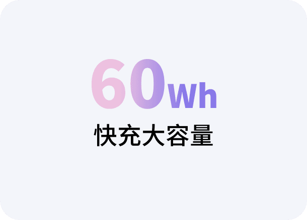 60Wh 快充大容量